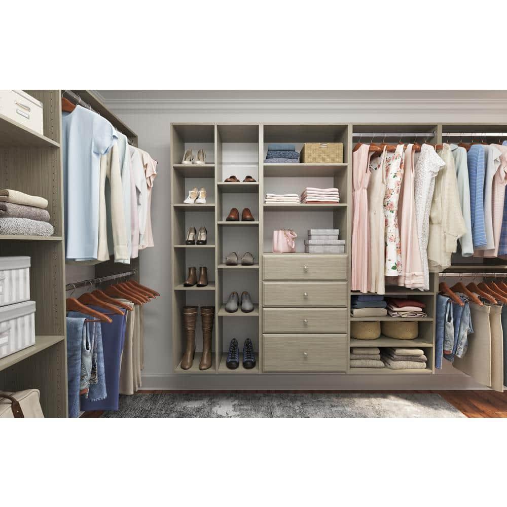 Shelves Closet Storage, 12 In-(Pack Of 4), Weathered Grey, 4 Count