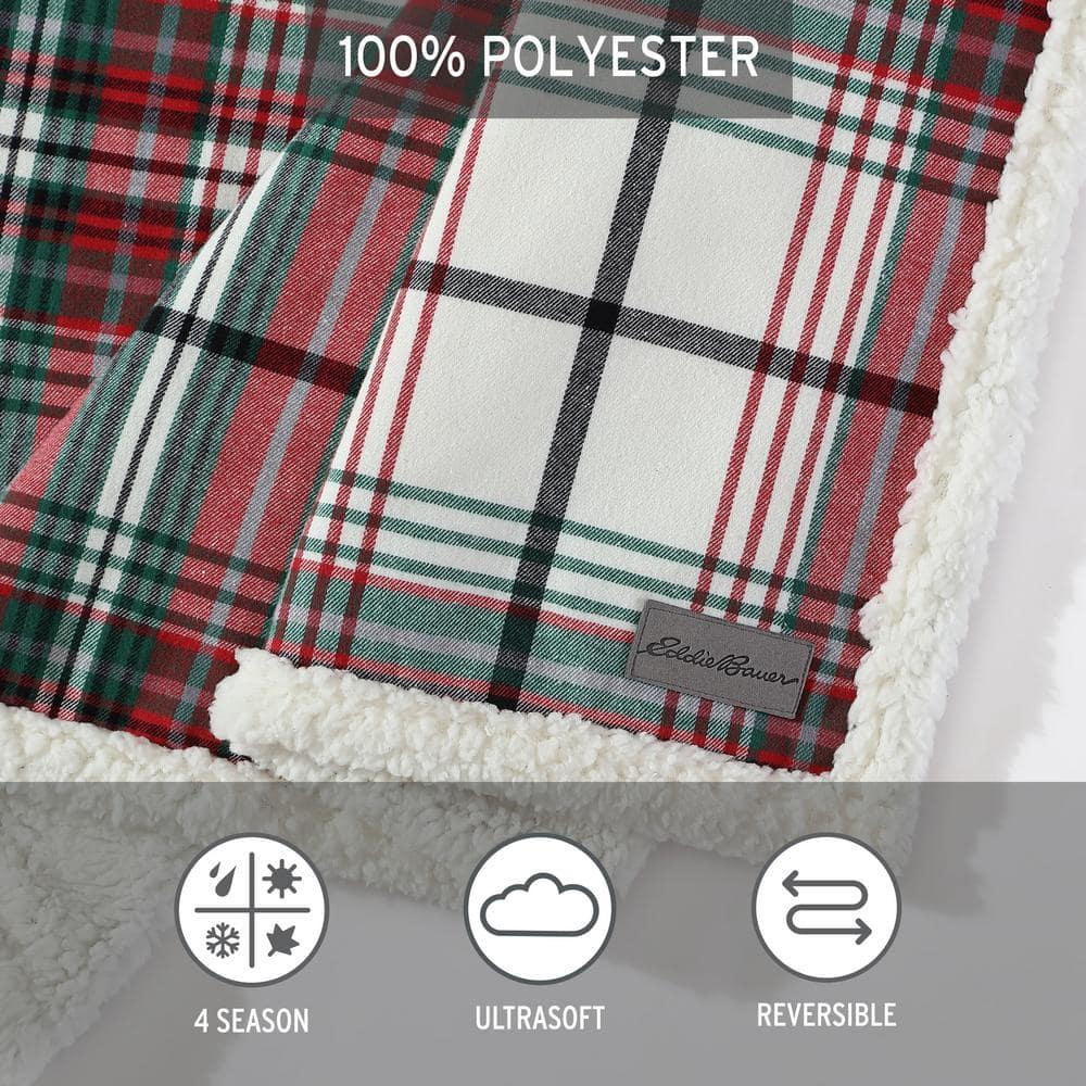 Eddie Bauer Eddie Bauer Printed Flannel/Sherpa Throw Blankets