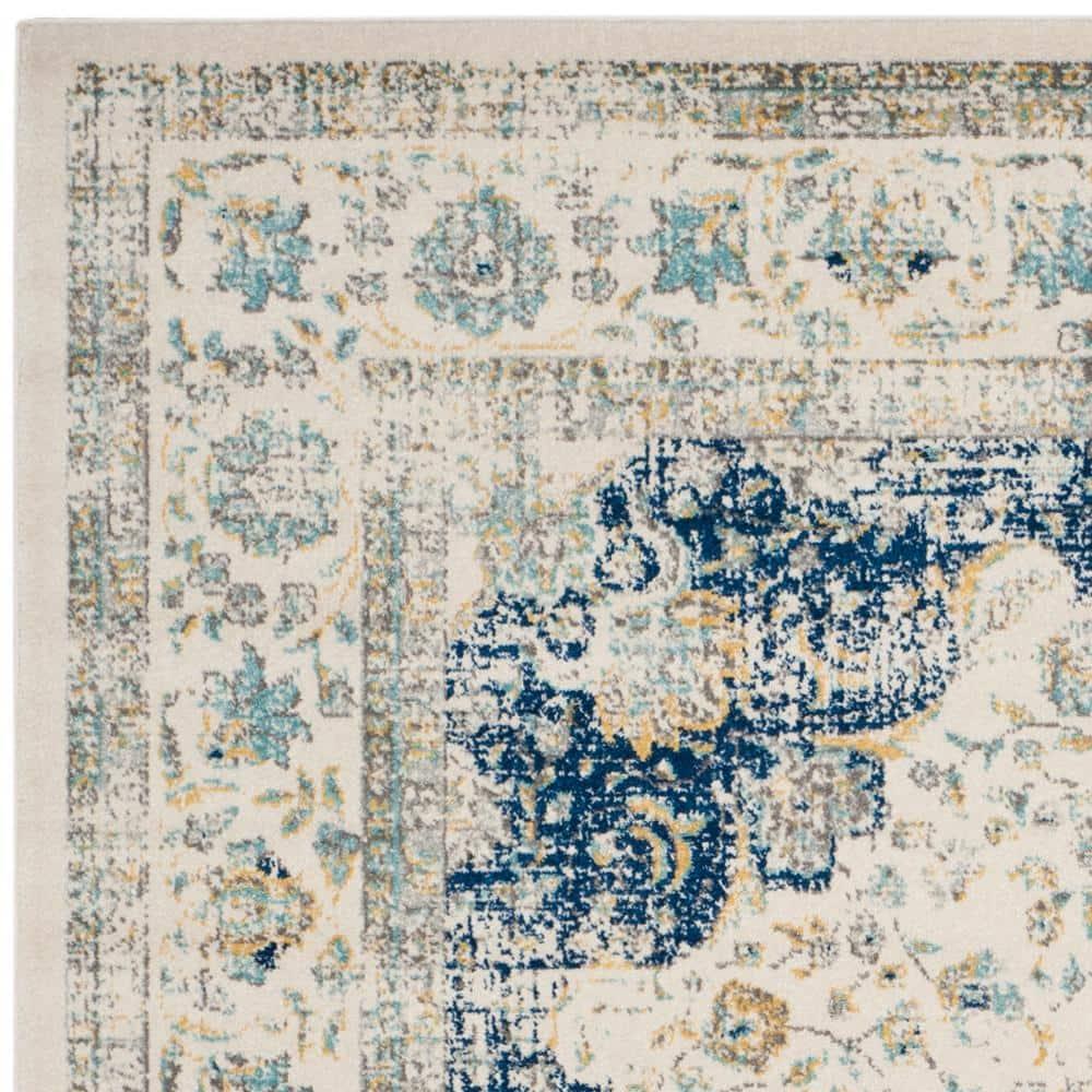 Evoke EVK220 Power Loomed Area Rug - Ivory/Blue - 10'x14' - Safavieh.