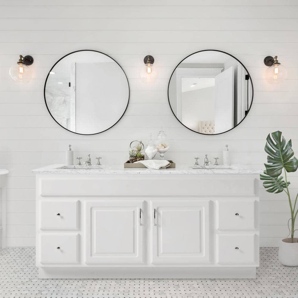 Concord 60 Inch Bathroom Vanity Cabinet, Solid Wood, Fully Assembled, White