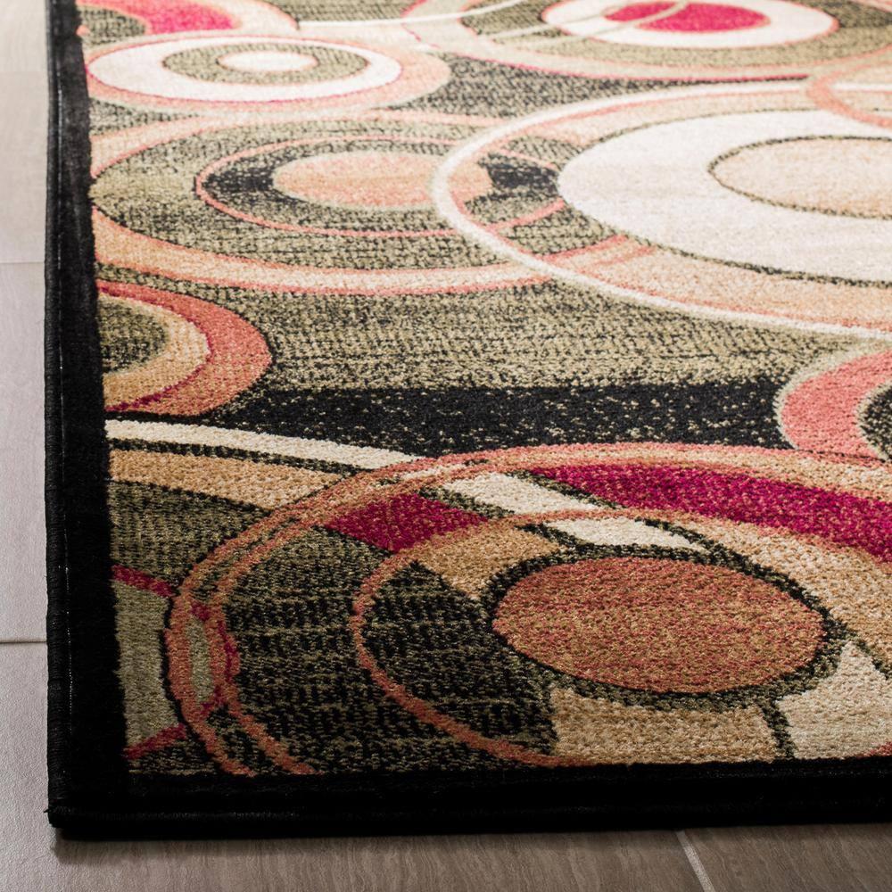 Lyndhurst LNH225 Power Loomed Runner Rug - Black/Multi - 2'3"x6' - Safavieh