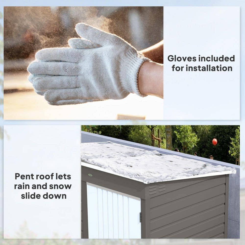 Outsunny 6' x 4' Outdoor Storage Shed, Metal Garden Shed with Lockable Door and Gloves, Tool Shed for Backyard Garden Patio Lawn