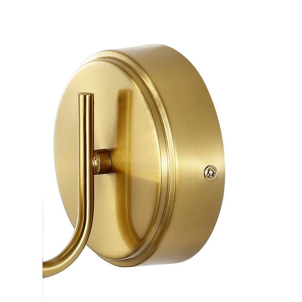 Bolha 5.5" 1-Light Minimalist Modern Bubble Acrylic/Iron Integrated LED Vanity Light, Brass Gold