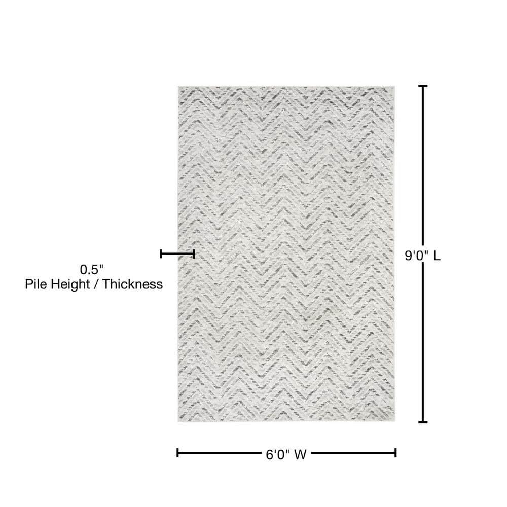 Adirondack ADR104 Power Loomed Area Rug - Ivory/Charcoal - 6'x9' - Safavieh.