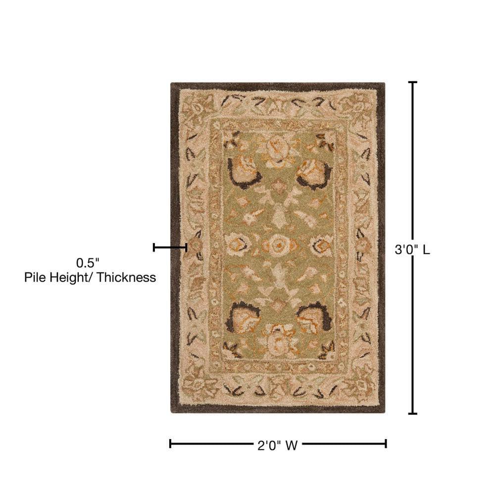 Anatolia AN512 Hand Tufted Indoor Accent Rug - Sage/Beige - 2'x3' - Safavieh