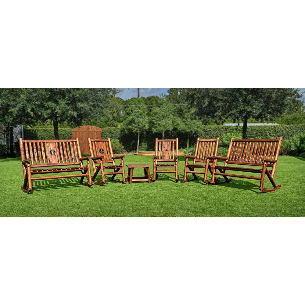 Leigh Country Amber Log Perch Handcrafted Hardwood Acacia Small Rectangular Accent Side End Table for Outdoor, Patio, and Garden, Brown