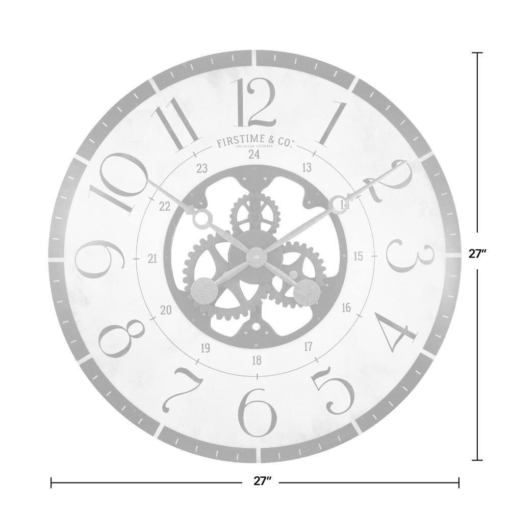 FirsTime & Co. Brown And Bronze Carlisle Gears Wall Clock, Industrial, Analog, 27 x 2 x 27 in