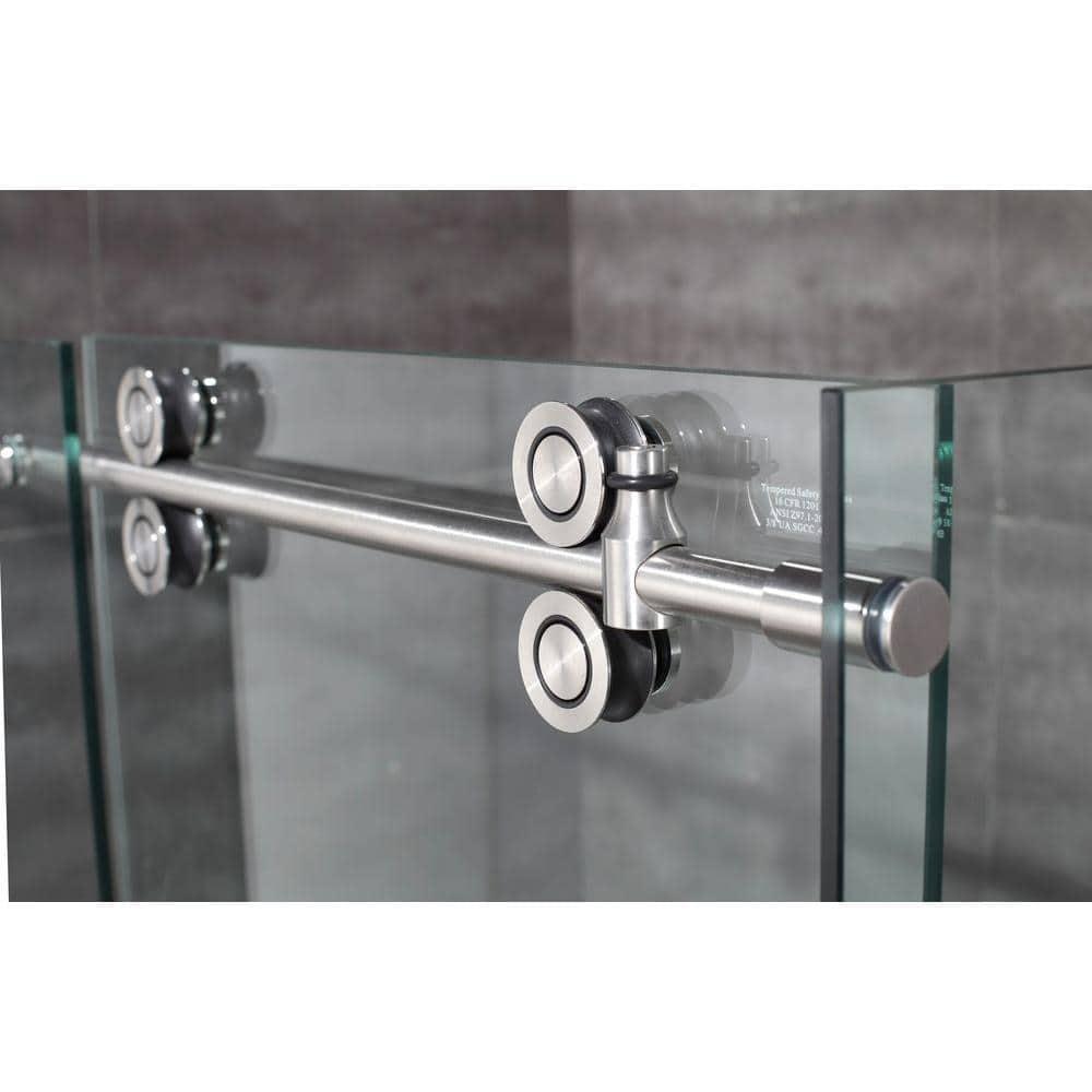 Aston Langham 48" W x 33.8125" D x 75" H Sliding Shower Enclosure with Fixed Panel Door SEN979-SS-48-10