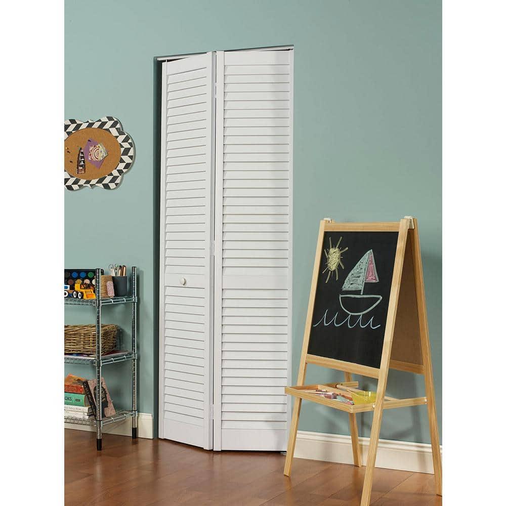 Seabrooke Louvered PVC Bifold Door fits 30"w x 80"h White