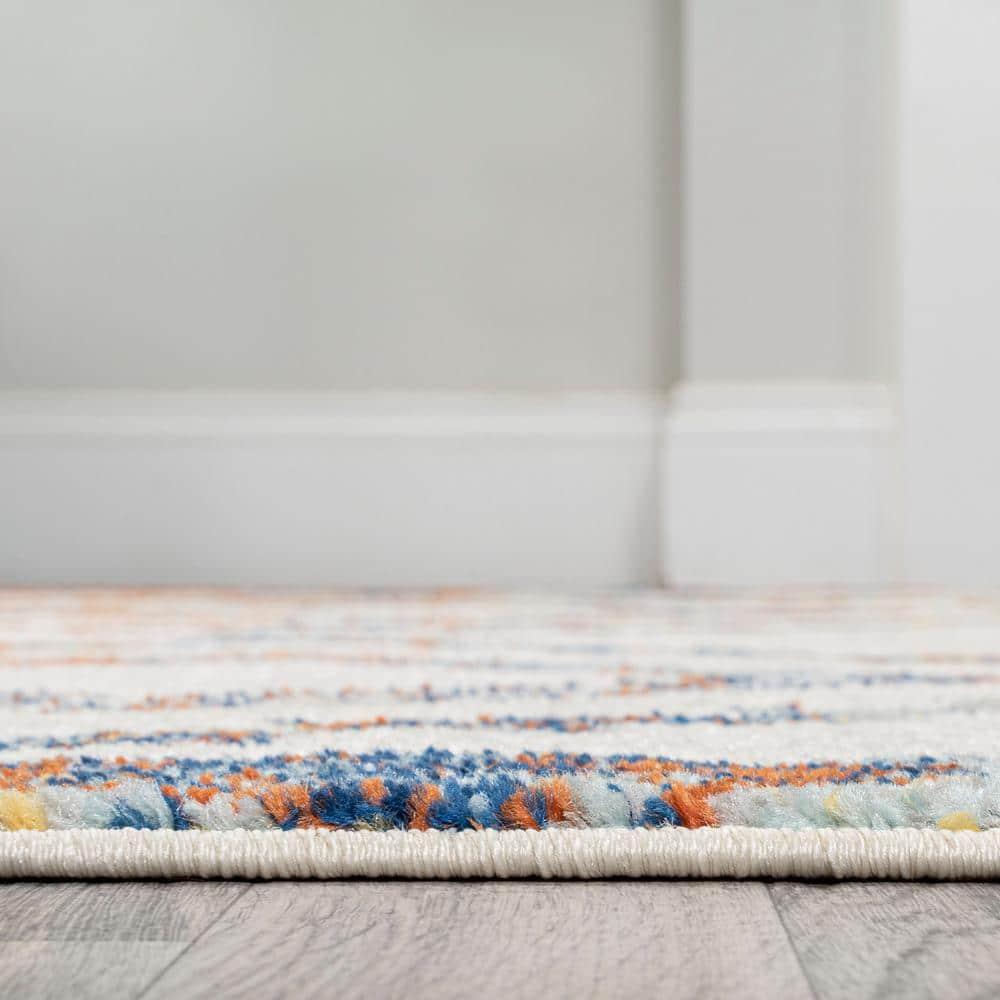 JONATHAN Y Amir Moroccan Beni Souk Ivory/Blue/Orange 5 ft. x 8 ft. Area Rug