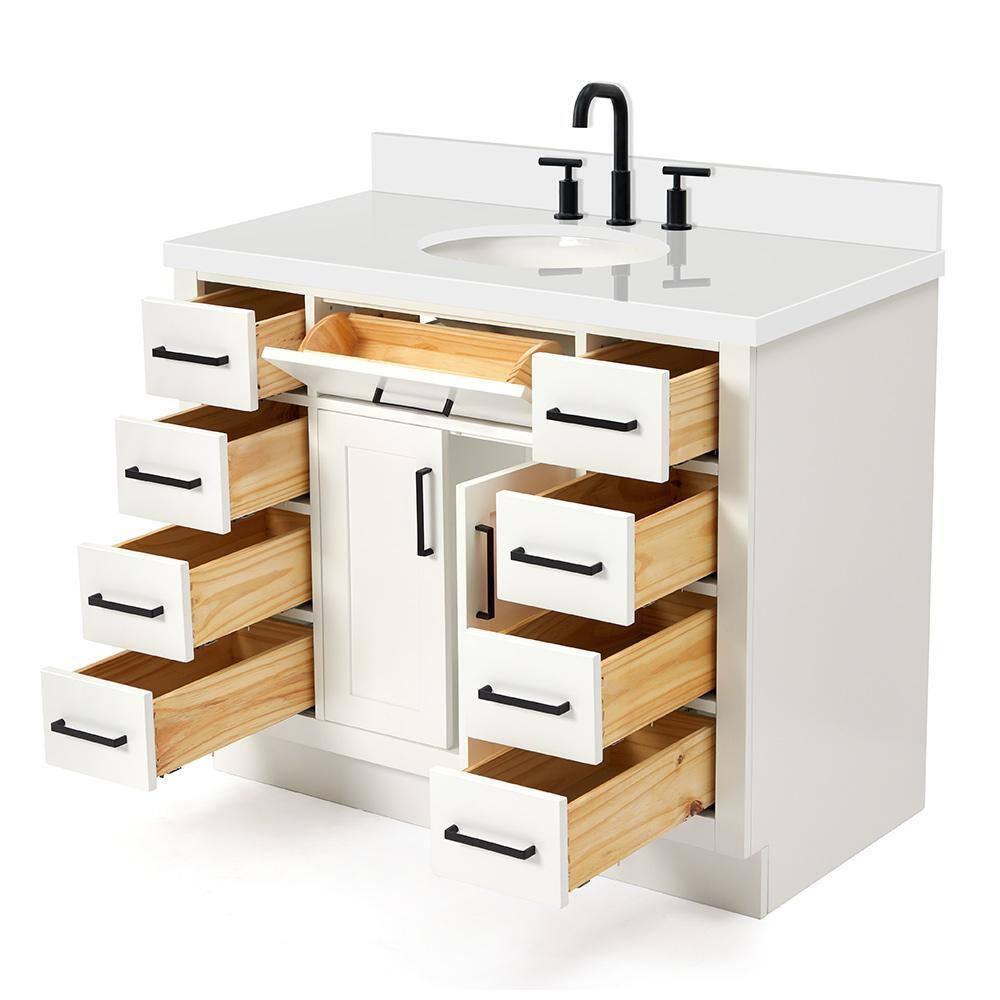 Ariel T043swqovo Hepburn 43" Free Standing Single Basin Vanity Set - White