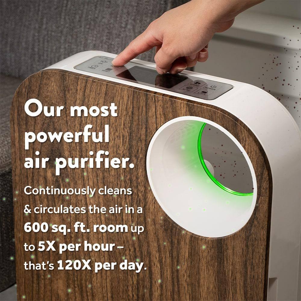 OVAL AIR OVAL AIR 3-Stage H13 True HEPA 5-in-1 Air Purifier reduces Allergies, Asthma, Pets, Odor, Smoke