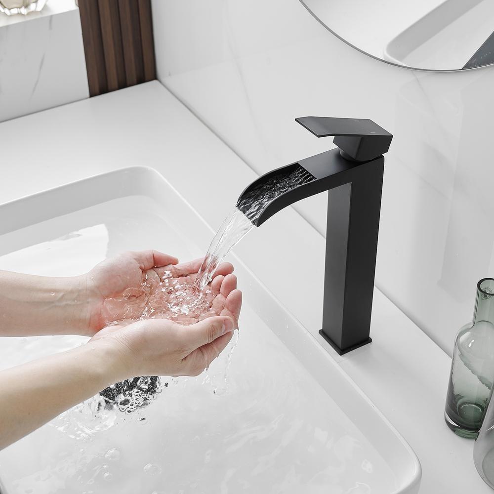 VIBRANTBATH 6009H-Black Vessel Sink Faucet Single-handle Bathroom Faucet with Drain Assembly