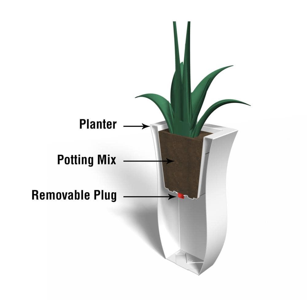 Mayne Valencia Polyethylene Resin 30" Tall Tulip Planter in Black