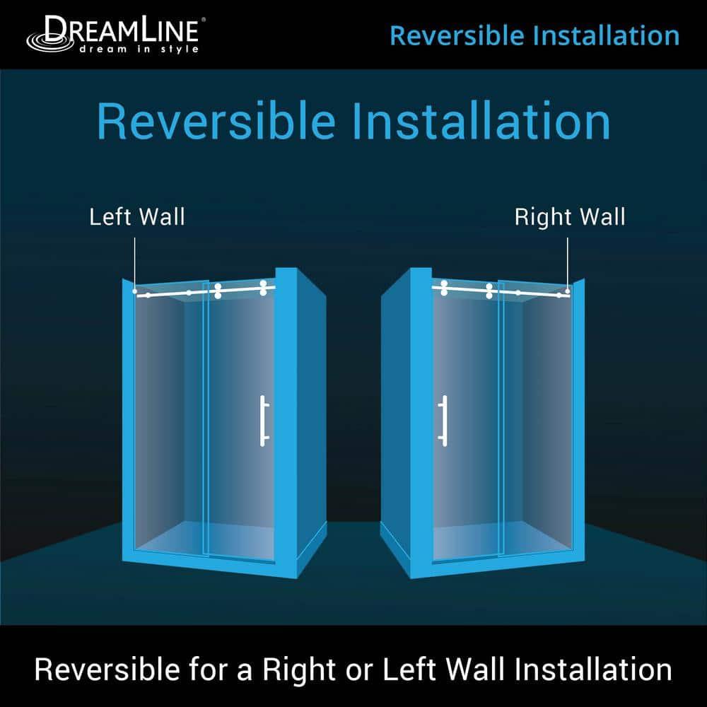Enigma-XO 50" W x 76" H Sliding Frameless Shower Door with Clear Max™ Technology