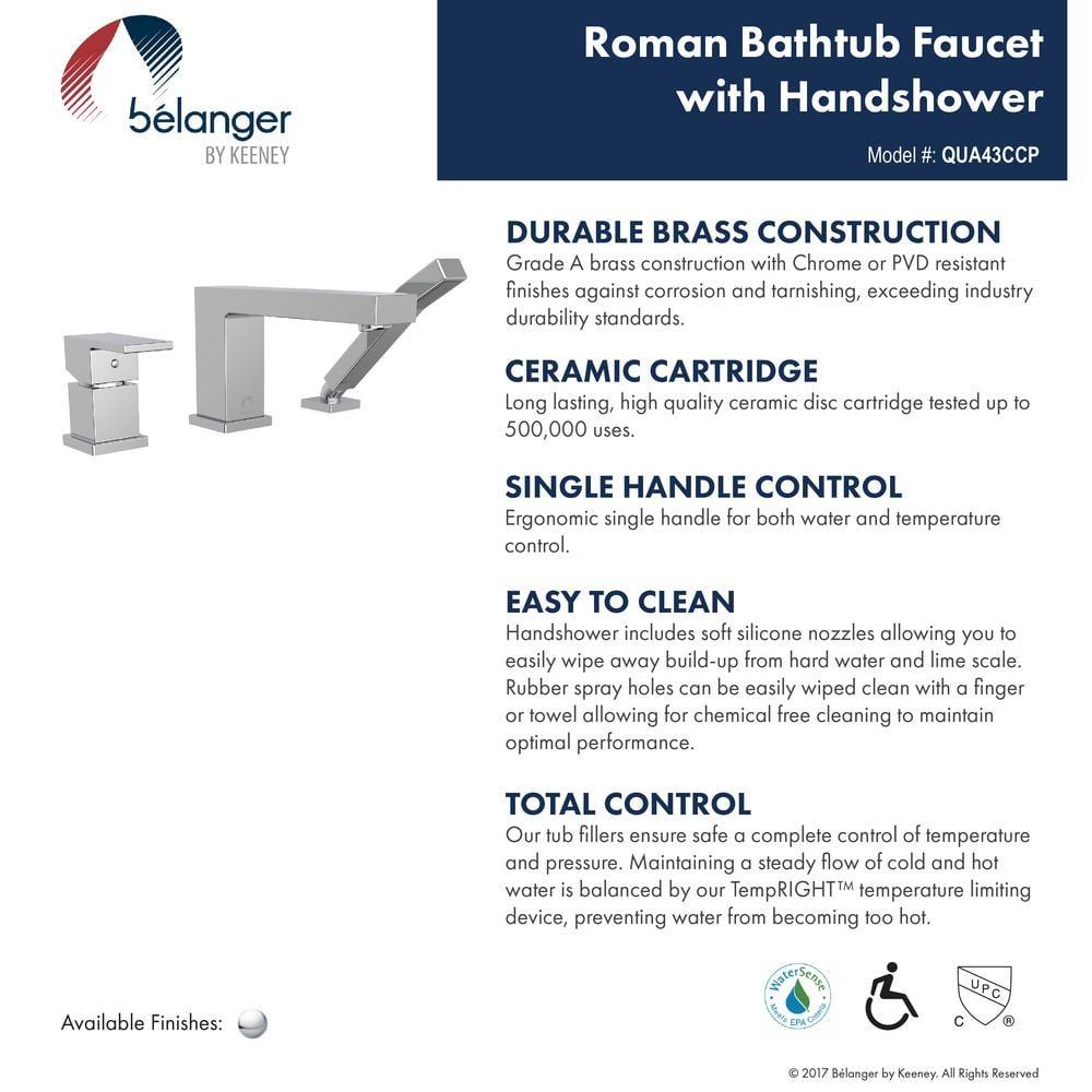 Quadrato Deck Tub Filler with Diverter