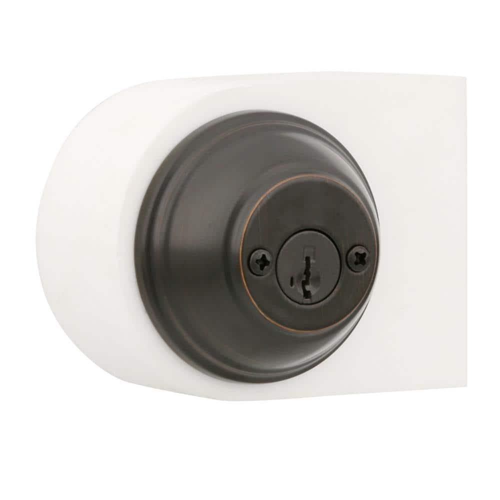 385 Round Double Cylinder Deadbolt Featuring SmartKey in Venetian Bronze