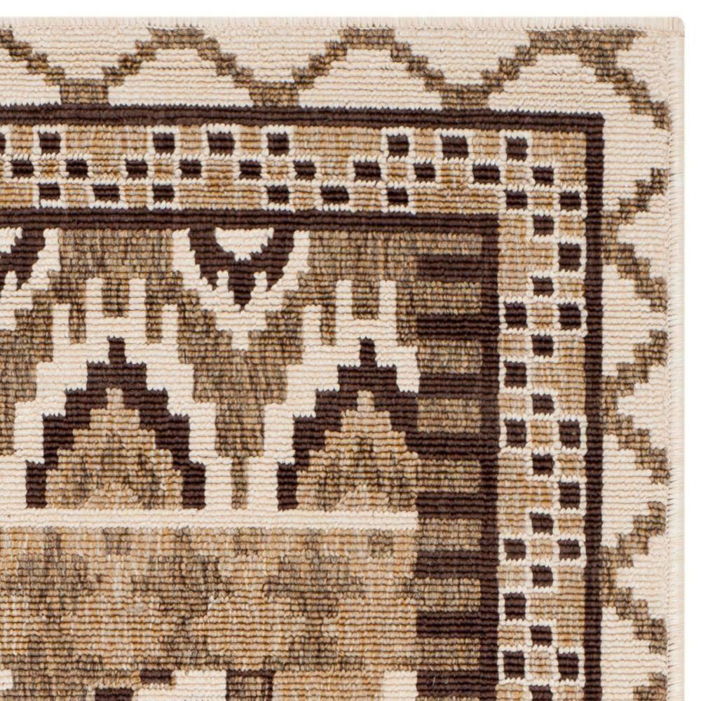 Veranda VER096 Power Loomed Indoor and Outdoor Accent Rug - Creme/Brown - 2'7"x5' - Safavieh.