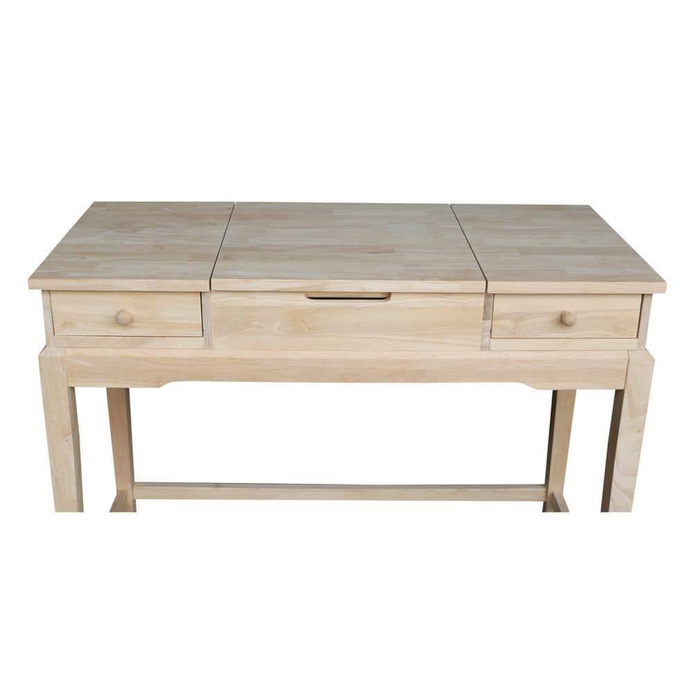 Alexandria Vanity Table with Vanity Bench Unfinished - International Concepts