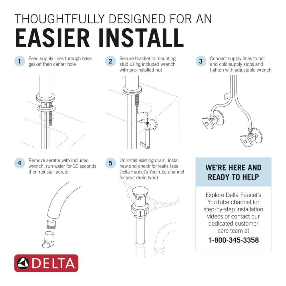 Arvo Single Hole Bathroom Faucet with Drain Assembly, Single Handle Bathroom Sink Faucet