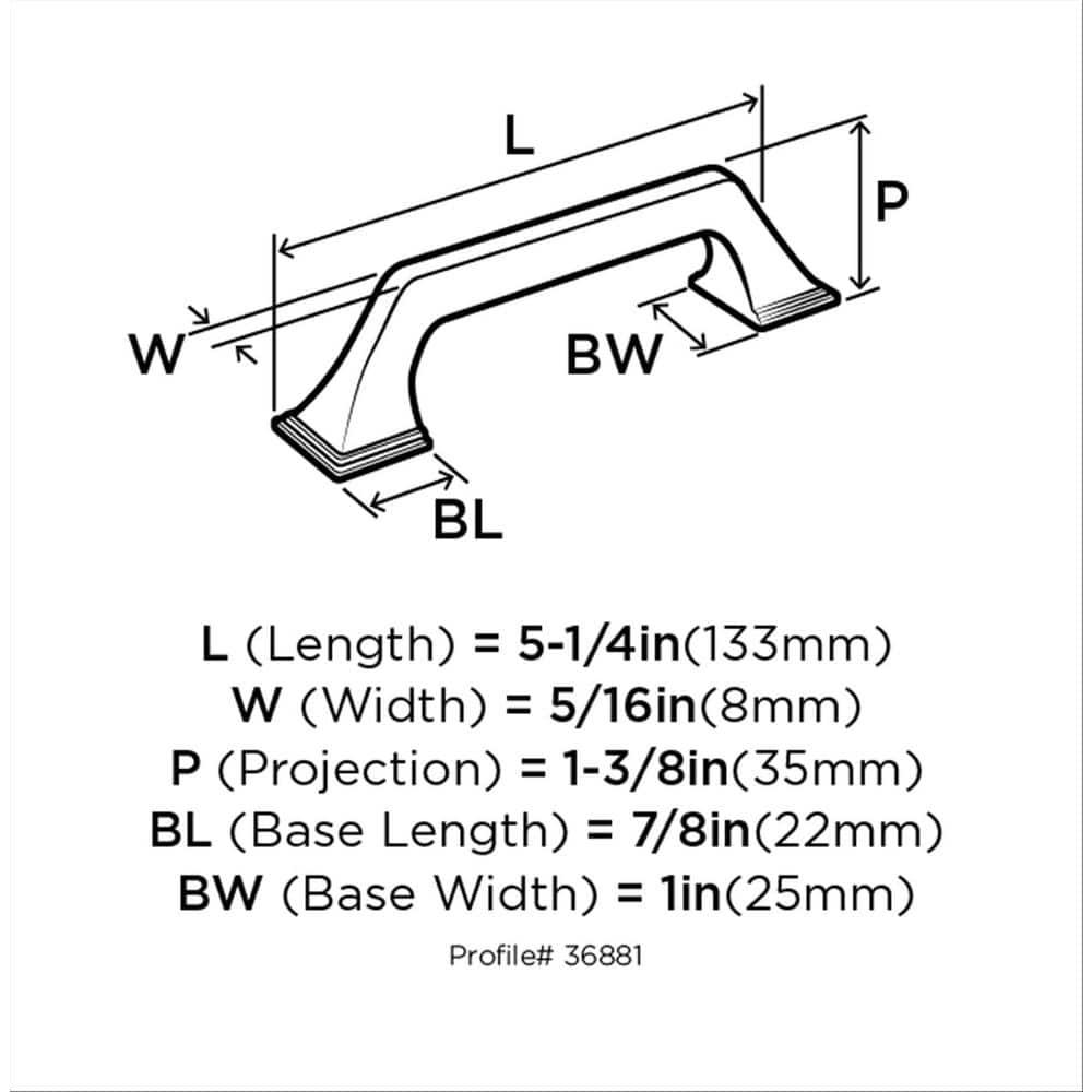 Amerock Exceed 3-3/4 inch (96mm) Center-to-Center Polished Chrome Cabinet Pull