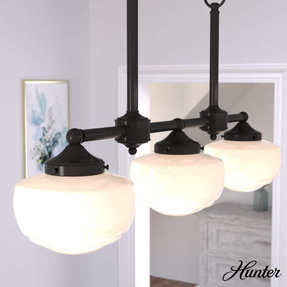 Hunter Fan Hunter Saddle Creek 3 Light Linear Chandelier Ceiling Light Fixture