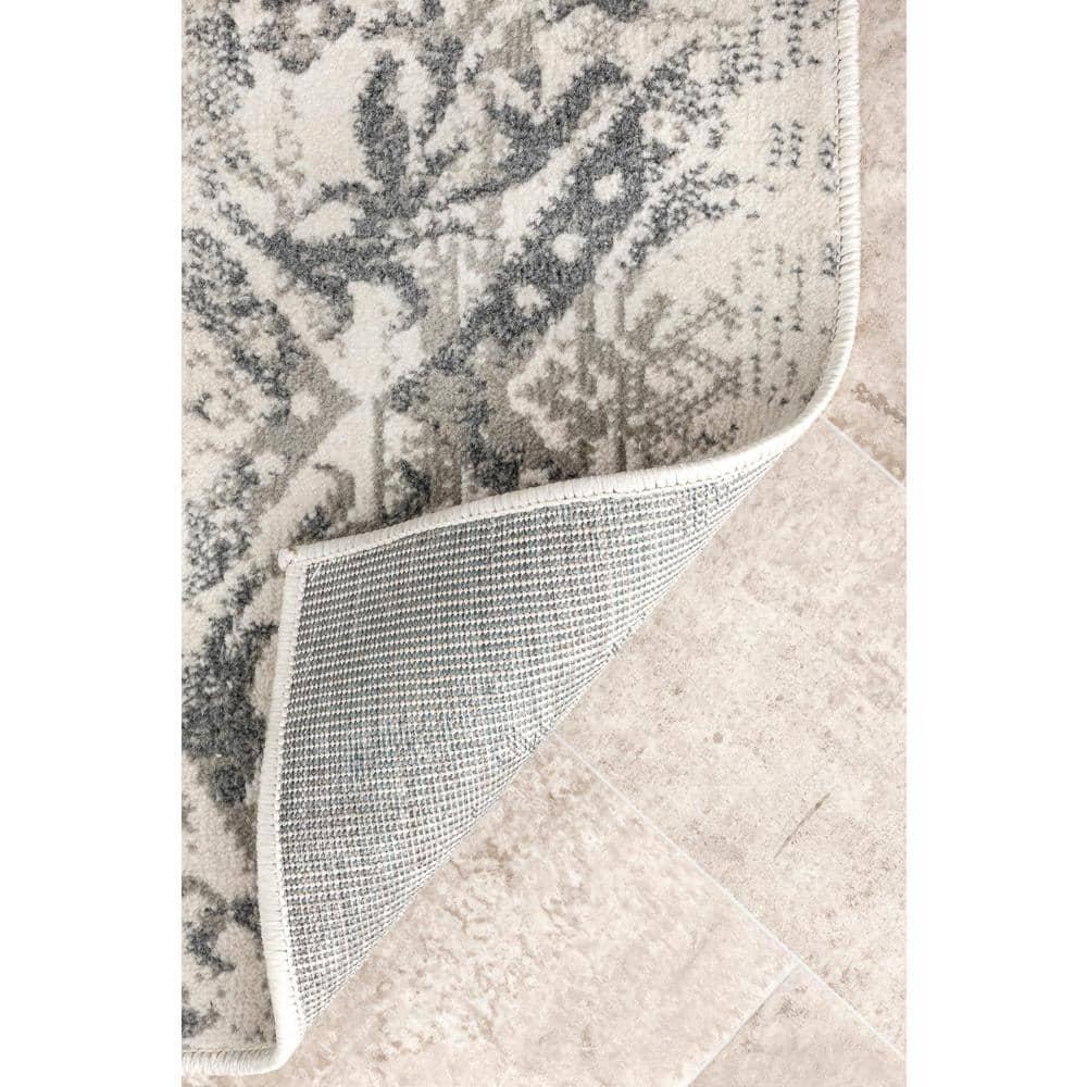 Nuloom Freja Floral & Paisley 2x14 Runner Indoor Area Rug for Living Room Bedroom Dining Room Entryway Hallway Kitchen, Grey/Cream