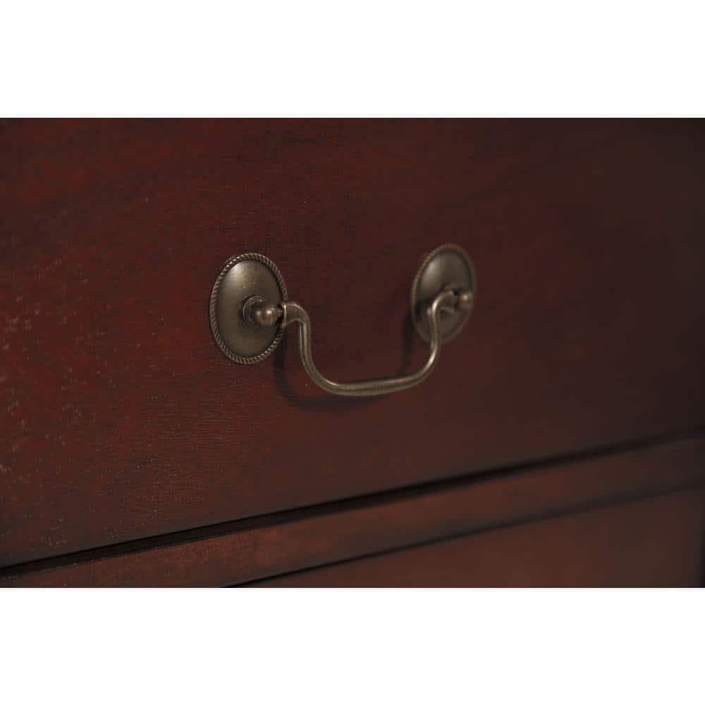 Signature Design by Ashley Alisdair Nightstand Brown/Beige: Traditional Style with Metal Glides, Storage Drawer