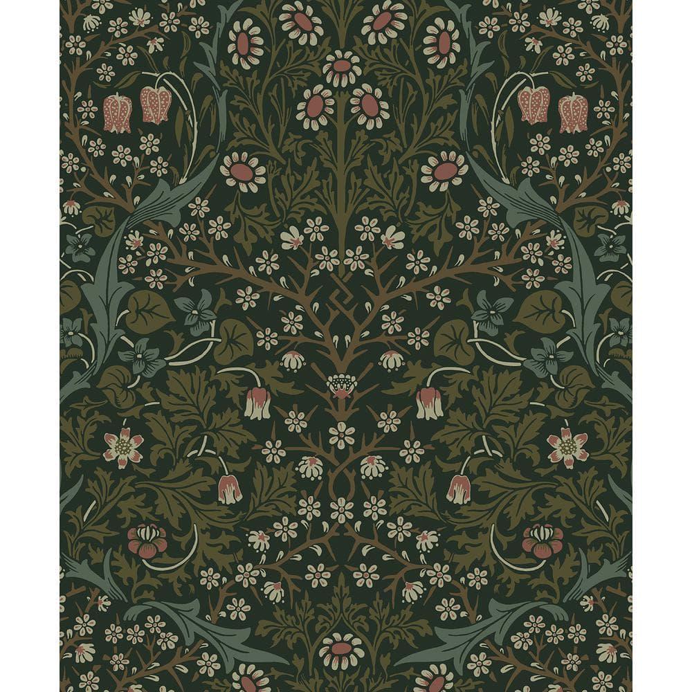 NextWall Greenery Victorian Garden Floral Peel and Stick Wallpaper