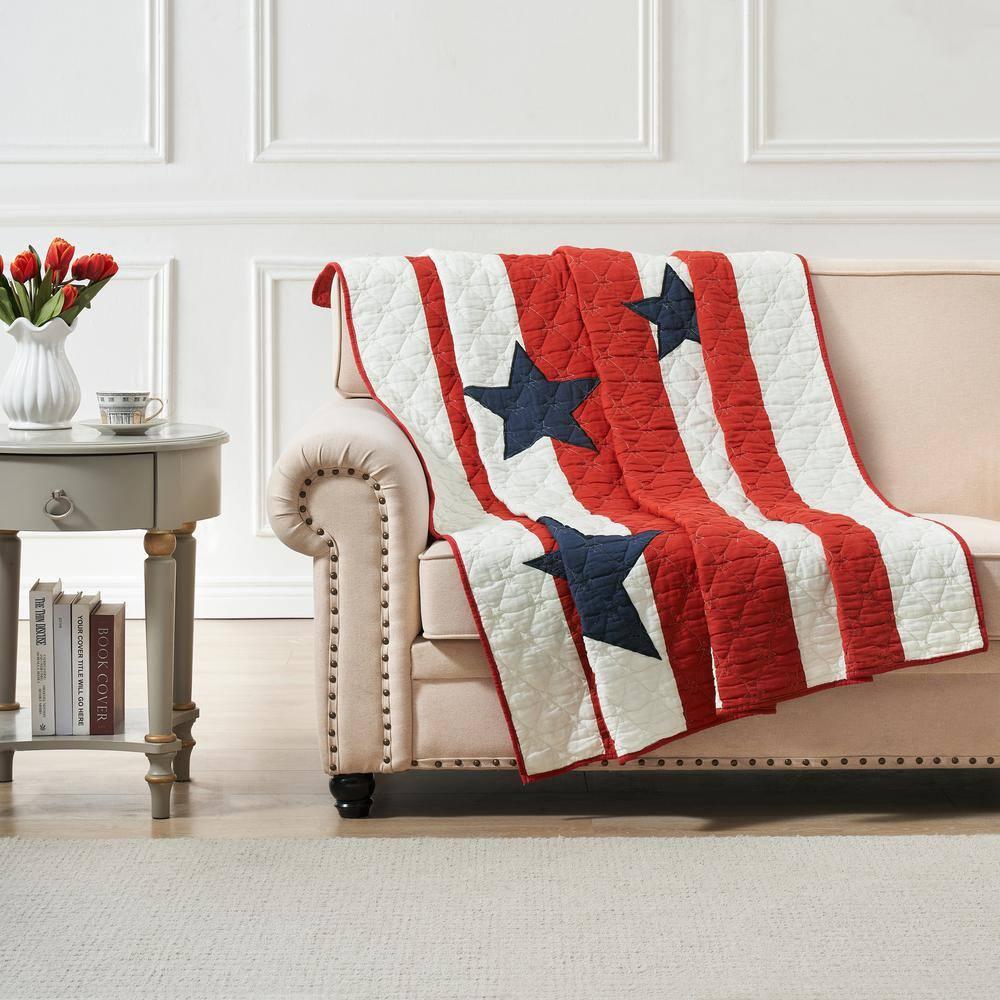 Greenland Home Fashions Heritage Star Stripe Cotton Throw