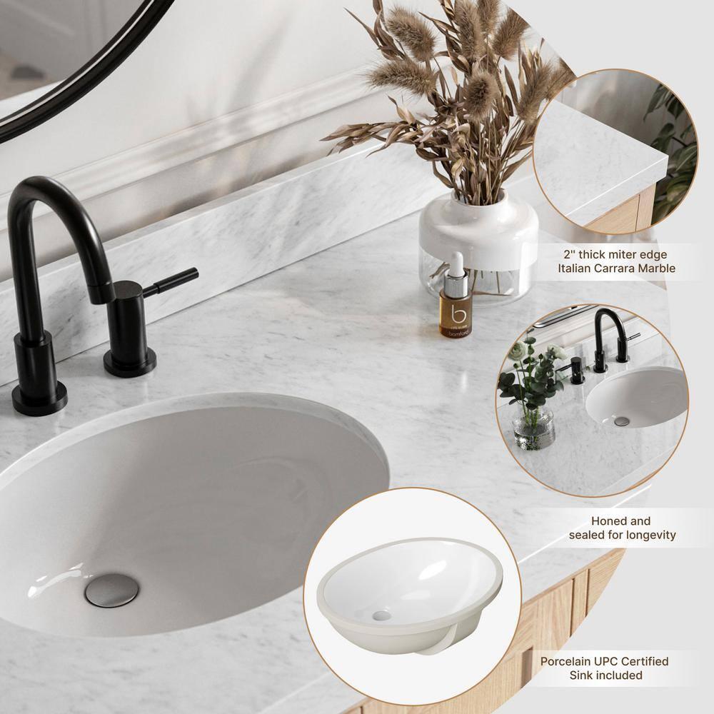 Cambridge 42'' Single Bathroom Vanity with Carrara Marble Top