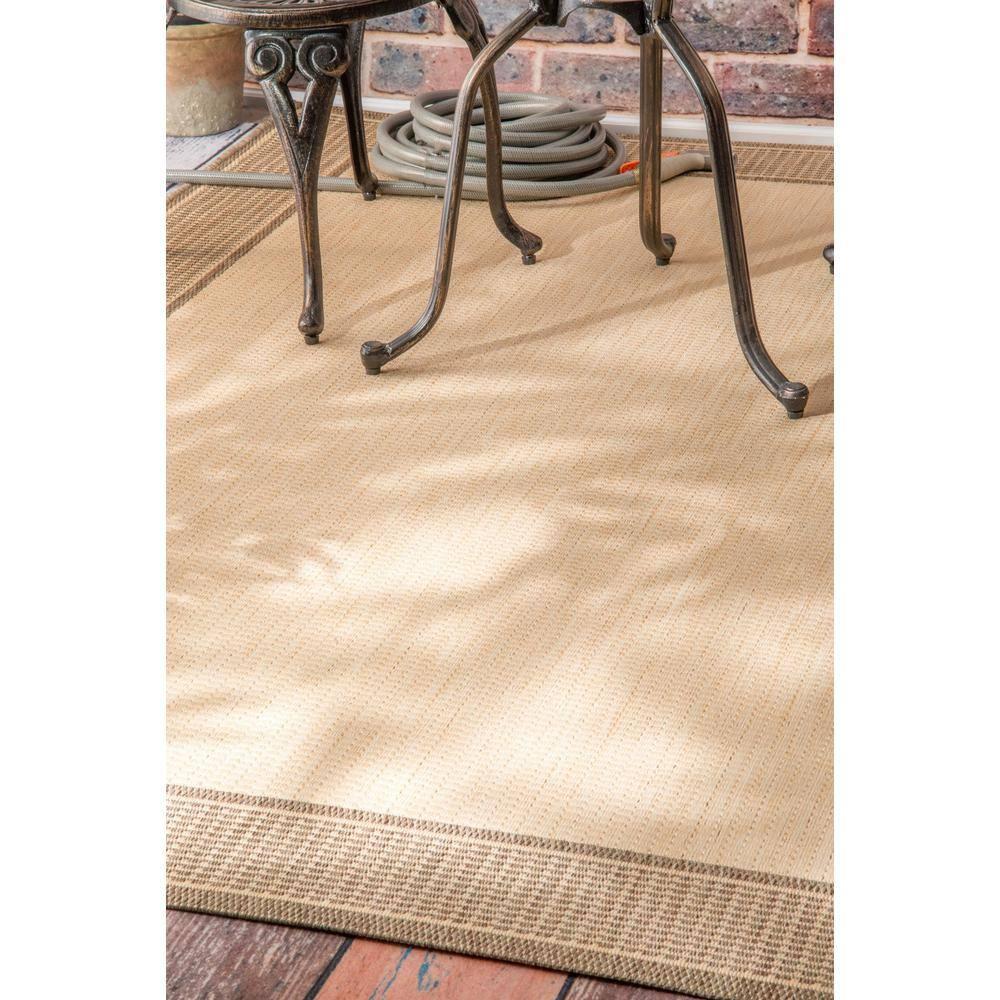 Nuloom Gris Bordered 3x5 Indoor/Outdoor Accent Rug for Living Room Patio Deck Front Porch Entryway Kitchen, Beige/Tan