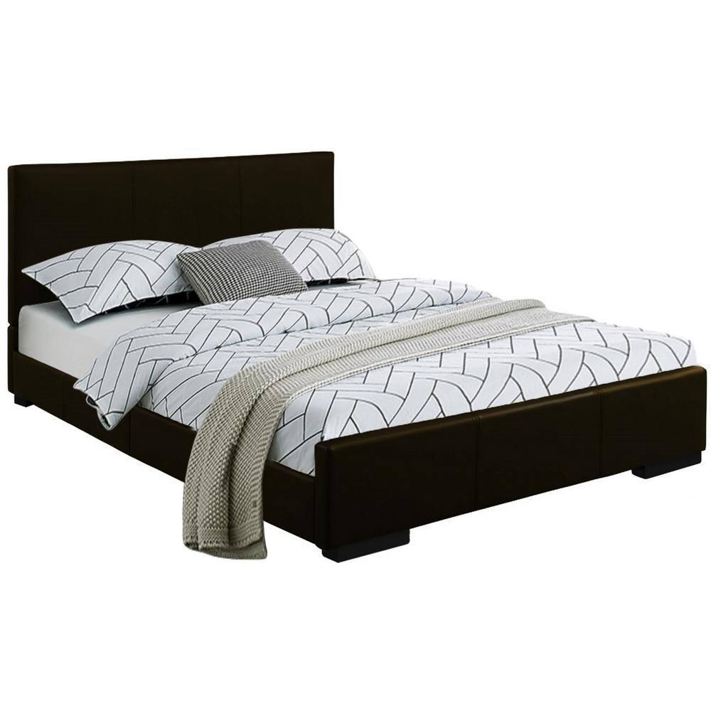 Camden Isle Abbey Platform Bed | Upholstered | Low Profile | King, Black