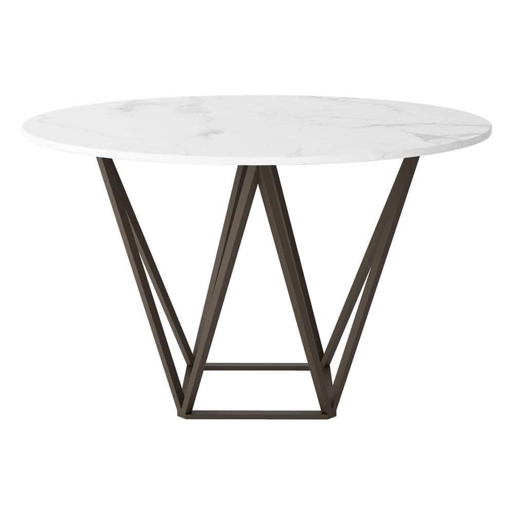 Tintern Dining Table White & Antique Bronze