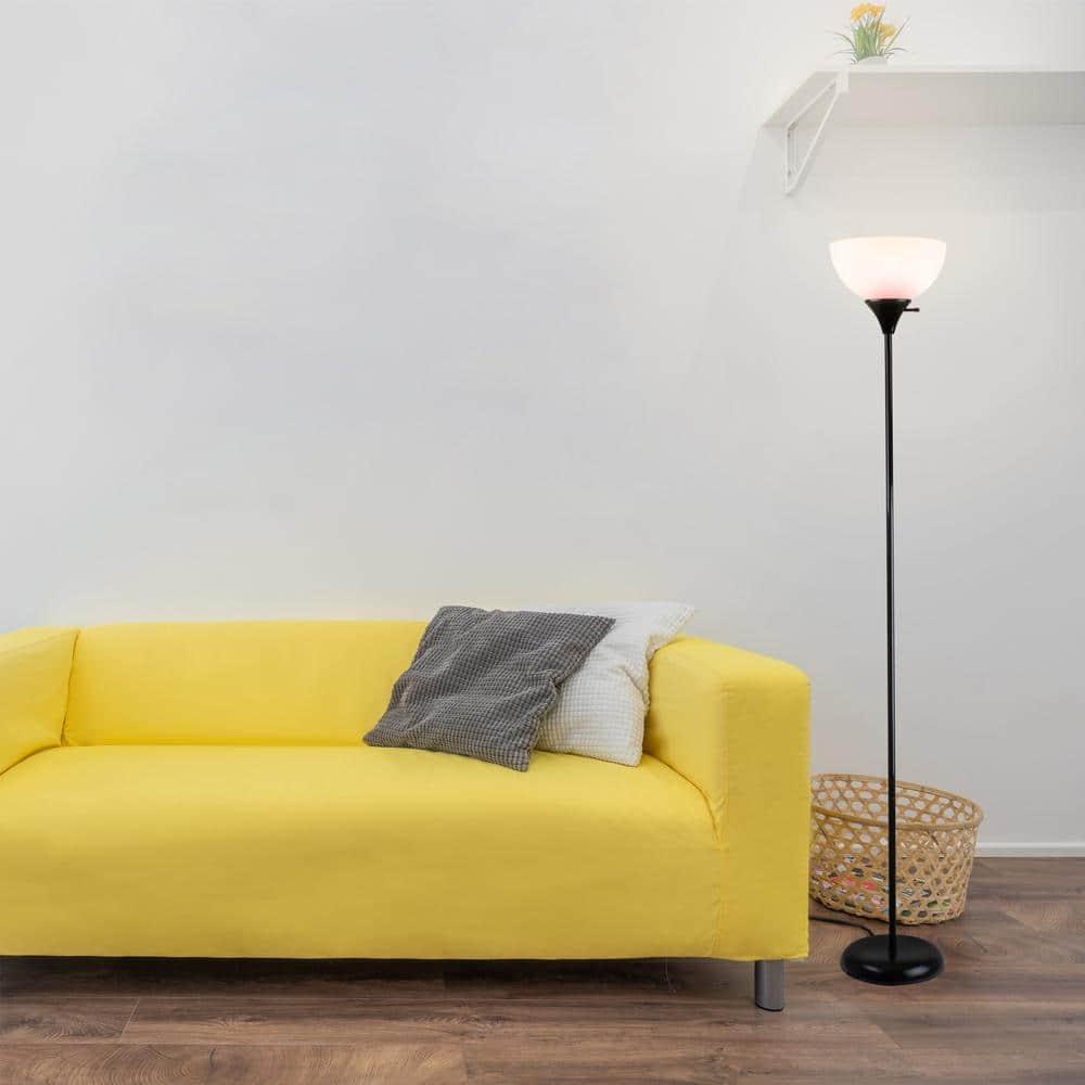 Henry 71" Torchiere Standing Floor Lamp by Newhouse Lighting, Black