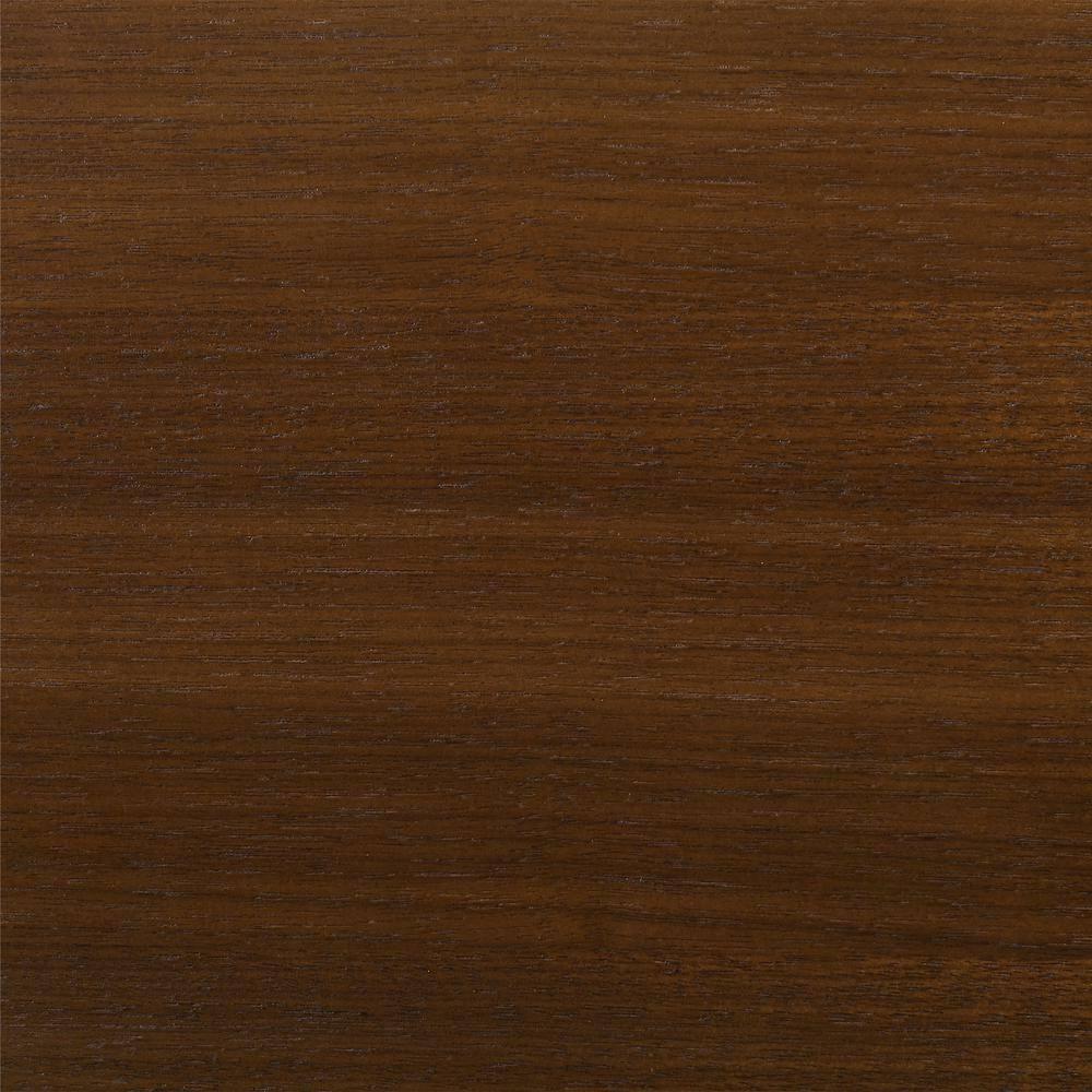 Armen Living Cirque Round Contemporary Wood Dining Table in Walnut/Black