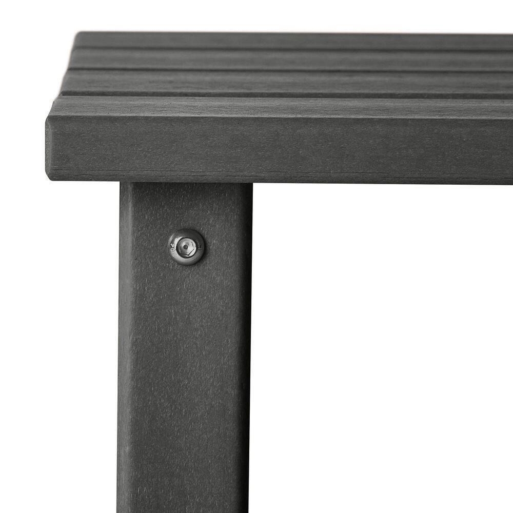 Polytrends  Laguna Hdpe All Weather Outdoor Patio Square Side Table Gray