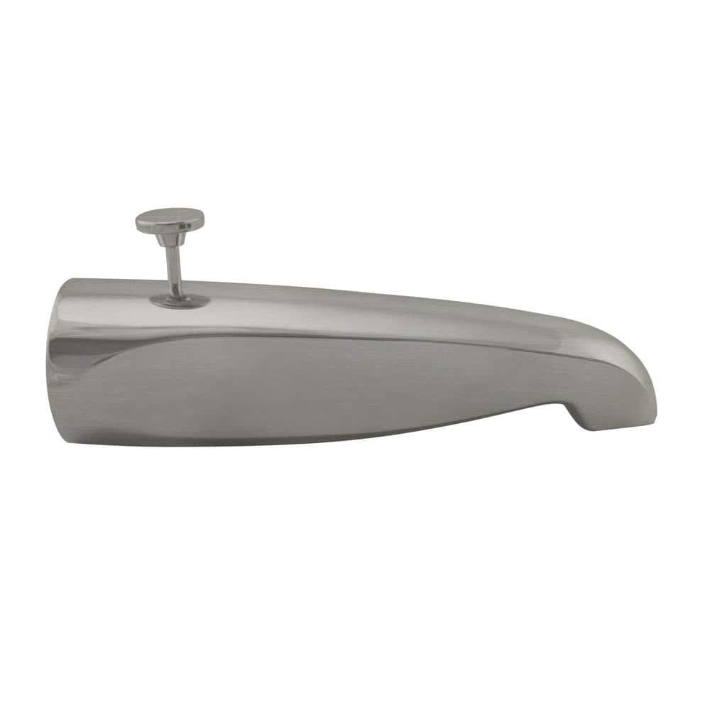 Westbrass D3111-07 8-1/2" Reach Brass Tub Spout with Rear Diverter, Satin Nickel