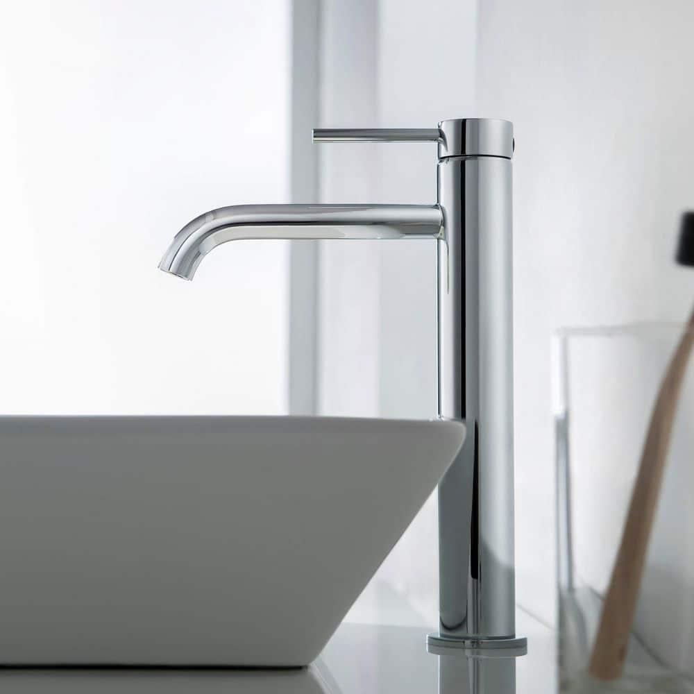 KIBI C-KBF1009CH-KPW101CH Circular Vessel Sink Faucet Single-handle Bathroom Faucet