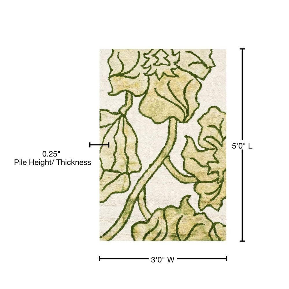 Dip Dye DDY683 Hand Tufted Accent Rug - Ivory/Light Green - 3'x5' - Safavieh.