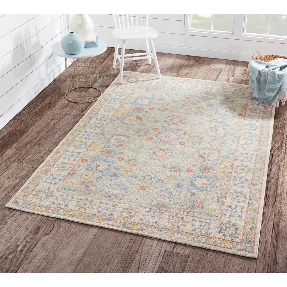 3'3"x5' Anatolia Riylnn Area Rug Beige - Momeni: Bohemian Wool & Nylon Medallion, Low Pile, Indoor Use