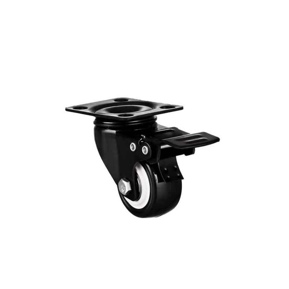 2" Casters Set of 8 Heavy-Duty Industrial Caster Wheels with Brake PU Wheels Double Locking and Double Ball Bearing Swivel Locking Casters Noiseless for Workbench, Furniture, Plate Castors Grey