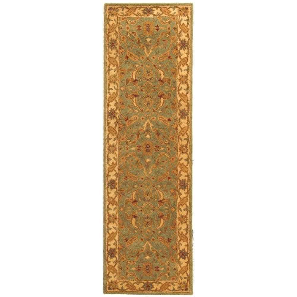 Antiquity AT311 Hand Tufted Runner Rug - Teal/Beige - 2'3"x10' - Safavieh.