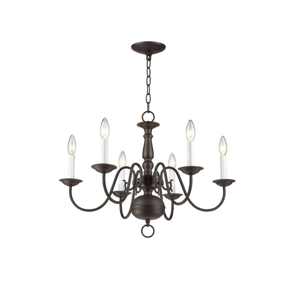Livex Lighting Williamsburgh 6 - Light Chandelier in  Bronze