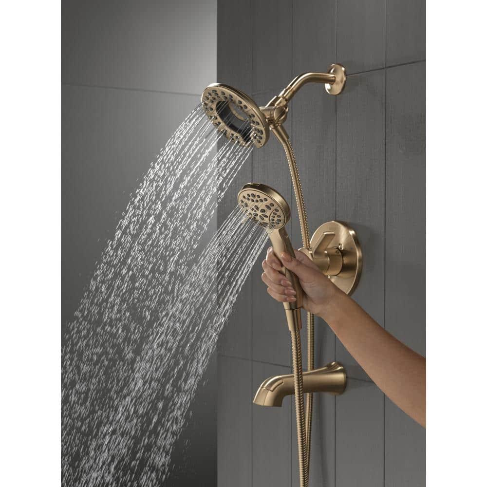 Delta Albion Single-Function Tub Shower Faucet Set, Shower Trim Kit with In2ition Shower Head T144855-CZ-I