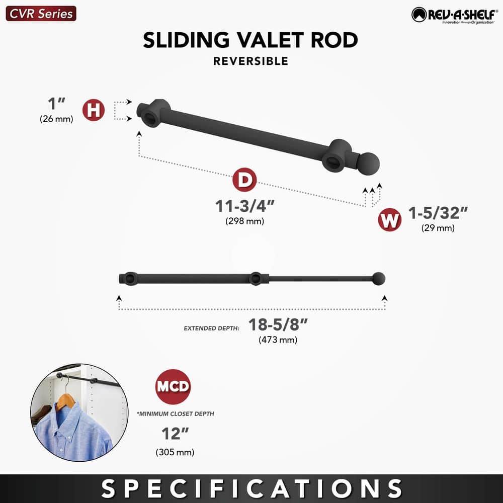 Sliding Valet Rod For Custom Closet Systems