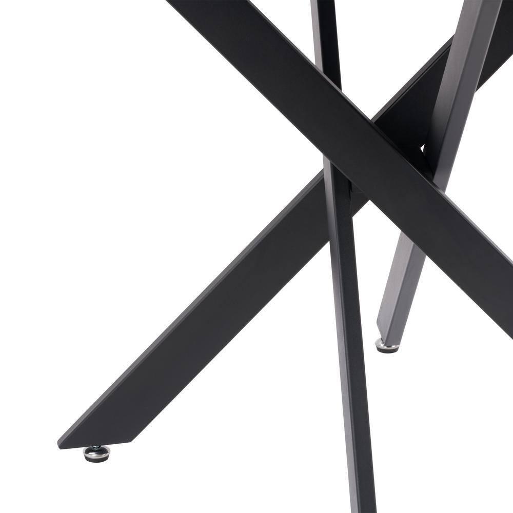Lennox Iron Leg Trestle Dining Table Black - CorLiving: 36-Inch Wood Composite, Seats 4