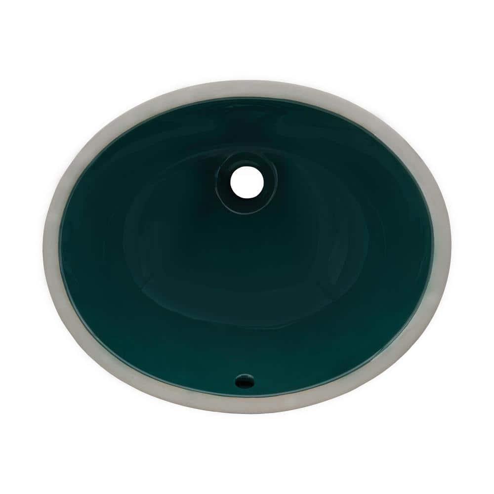 Ruvati 16 x 13 inch Undermount Bathroom Sink Oval Porcelain Ceramic with Overflow