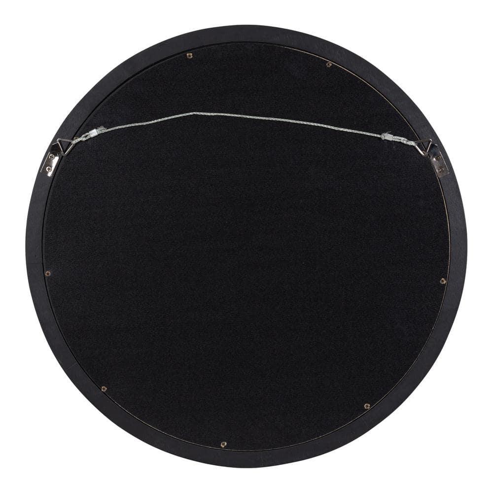18" x 18" Hogan Round Framed Decorative Wall Mirror Black - Kate & Laurel All Things Decor: Modern Farmhouse Style, Solid Wood