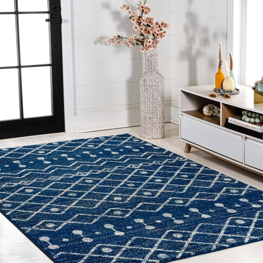 JONATHAN Y Aksil Moroccan Beni Souk Navy/Cream 8 ft. x 10 ft. Area Rug